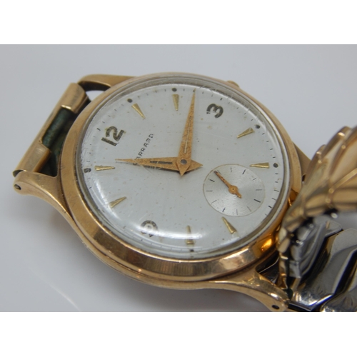 218 - Gentleman's 9ct Gold Garard Wristwatch with Presentation Inscription from De-Havilland on Gold Plate... 