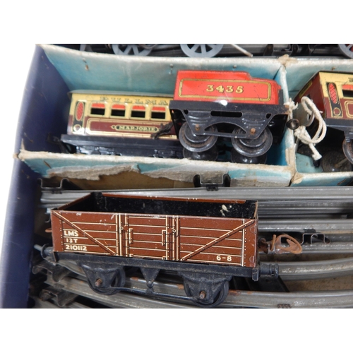 339 - Hornby Tin Plate Key Wind Train Set & Track with Additional Engine & Carriages etc.