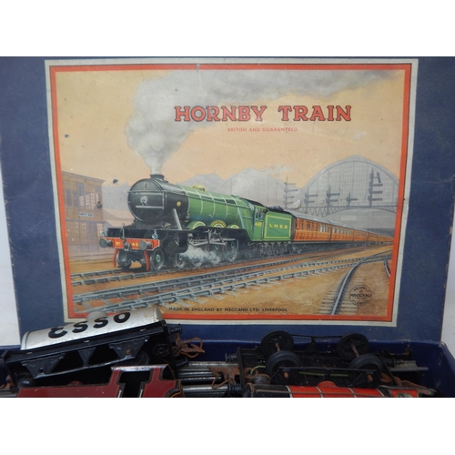 339 - Hornby Tin Plate Key Wind Train Set & Track with Additional Engine & Carriages etc.