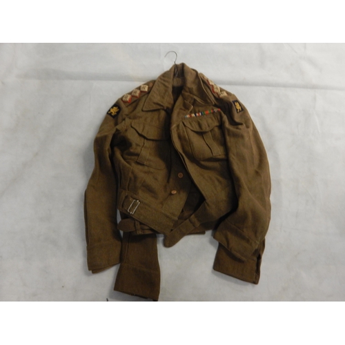 2 x dress jackets one with captains pips with WWII medal ribbons ...