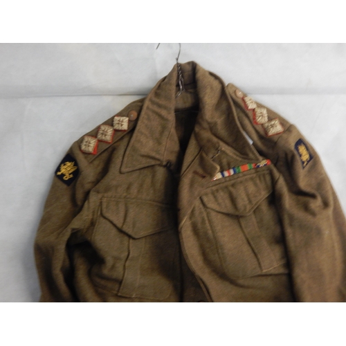 2 x dress jackets one with captains pips with WWII medal ribbons ...