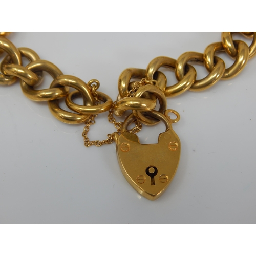 222 - Edwardian 9ct Gold Padlock Bracelet: Hallmarked Birmingham 1908 by Joseph Moore: Weight 20.5g