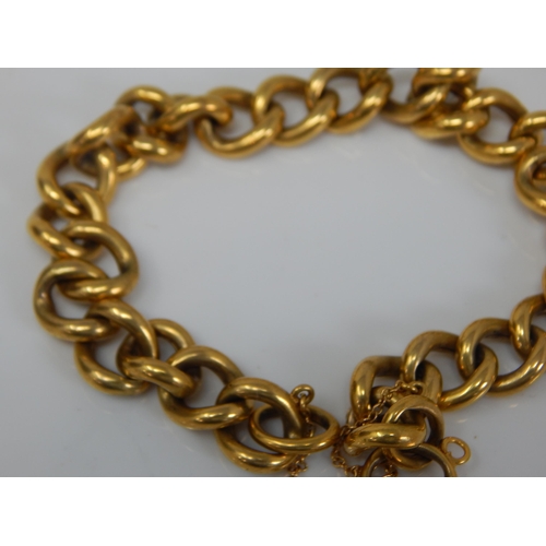 222 - Edwardian 9ct Gold Padlock Bracelet: Hallmarked Birmingham 1908 by Joseph Moore: Weight 20.5g