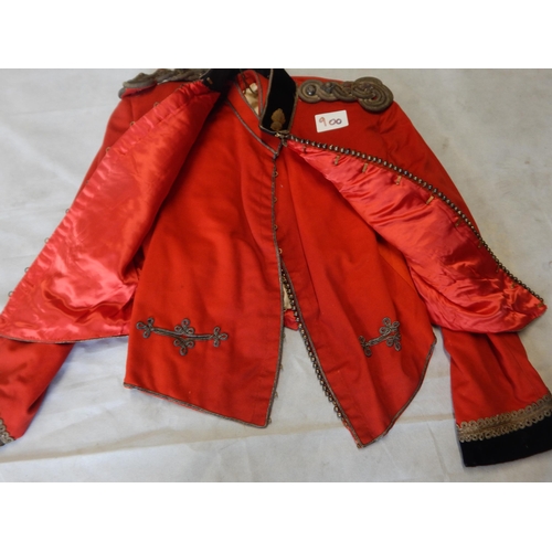 900 - Victorian volunteers red dress tunic and waist coat