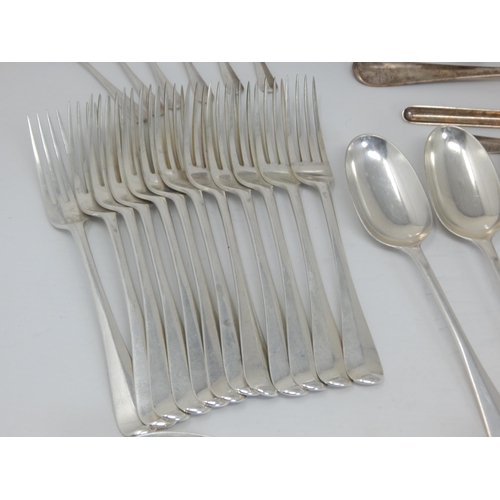 130 - A Comprehensive Silver Canteen of Cutlery Comprising 12 x Dinner Forks, 12 x Dessert Forks, 6 x Tabl... 