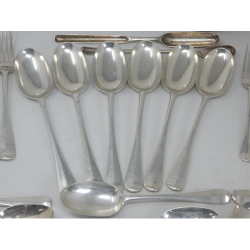 130 - A Comprehensive Silver Canteen of Cutlery Comprising 12 x Dinner Forks, 12 x Dessert Forks, 6 x Tabl... 