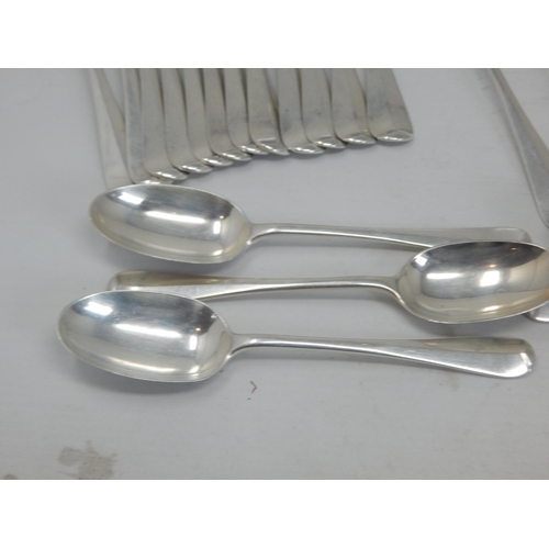 130 - A Comprehensive Silver Canteen of Cutlery Comprising 12 x Dinner Forks, 12 x Dessert Forks, 6 x Tabl... 