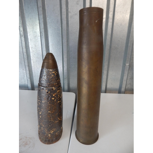 985 - WWI 1917 Dated Large Ordnance Shell 46cm high together with a very large 90mm M19 Shell Case dated 1... 