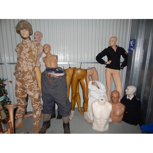 999 - A Quantity of Part Mannequins, Heads etc Including a mannequin in Royal Marines Commando outfit toge... 