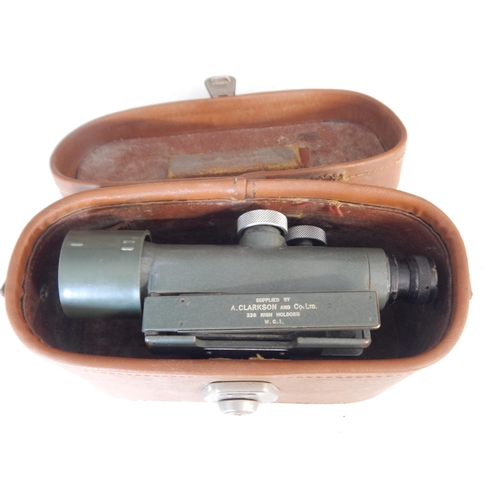 988 - Gun Clinometer by A. Clarkson & Co Ltd in Fitted Leather Case.