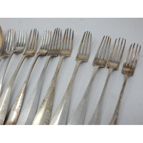 143 - A Quantity of Continental Hallmarked Silver Flatware comprising Spoons & Forks. Weight 578g