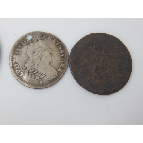 93 - QV Silver One Rupee 1840, Pennies 1841/1854, Cartwheel Tuppence 1797, Small Silver coin 1710, Roman ... 