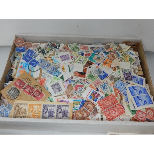 91 - A Worldex Stamp Album Containing a Vast Quantity of World Stamps together with a box containing a Hu... 