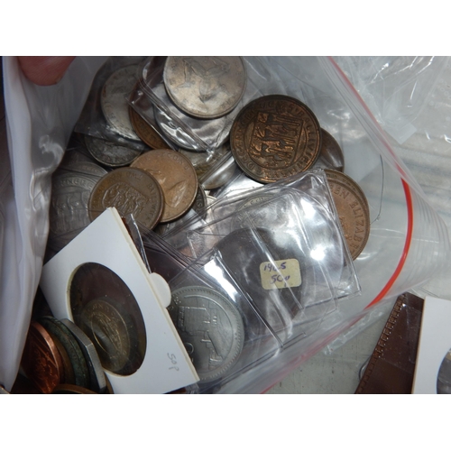 75 - A Large Plastic Tub Containing a Huge Quantity of World Coinage together with Early English Copper C... 