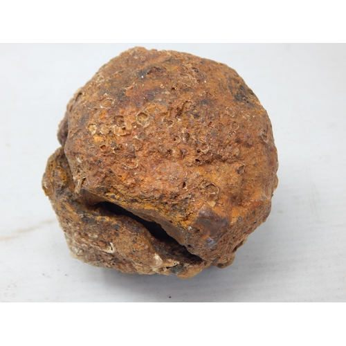 355 - Encrusted Antique 2lb Cannonball. Found in the Solent during the 1980's