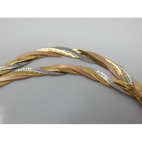 170 - Ladies 9ct Tri-Coloured Gold Necklace: Length 40cm: Weight 9.26g