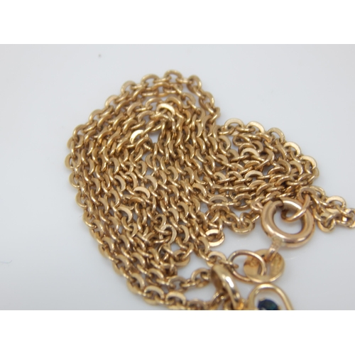 176 - 9ct Gold Heart Shaped Pendant on 9ct Gold Chain: Length 46cm: Weight 4.06g