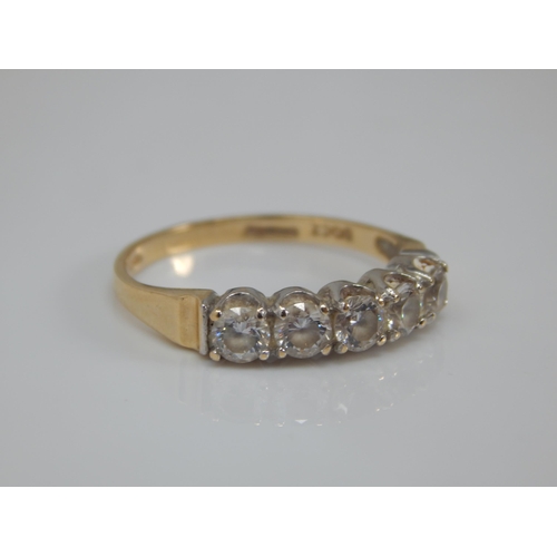 193 - 9ct Gold Half Eternity Ring: Size O: Weight 2.35g