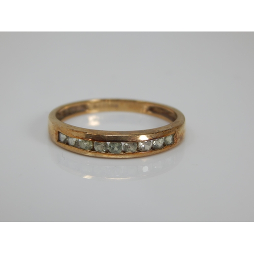 194 - 9ct Gold Half Eternity Ring: Size P: Weight 1.71g