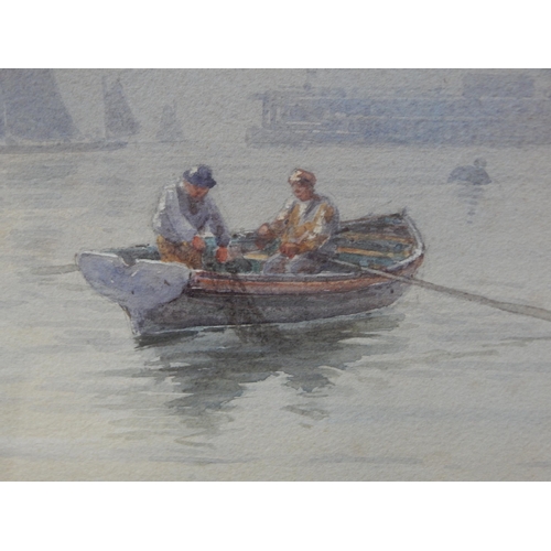 363 - Arthur Wilde Parsons RWA (1854-1931) Victorian Watercolour of Boats Setting off to Sea & figures in ... 