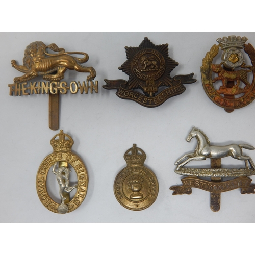 503 - A Collection of Military Badges to Include: The Kings Own, Worcestershire Regiment, Royal Corps of S... 