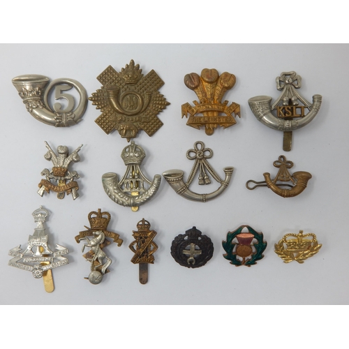 Military Cap Badges Including Shropshire, Durham, Leicester etc