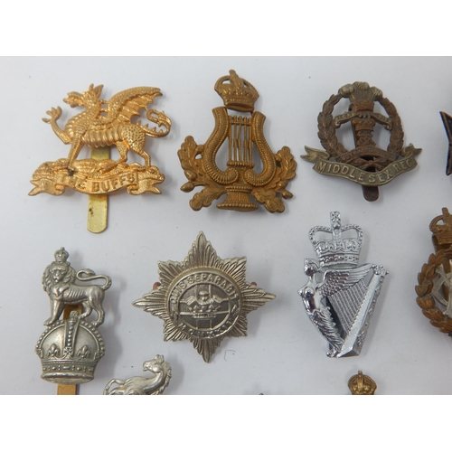 515 - Military Cap Badges Including Buffs, Royal Kent, Middlesex etc