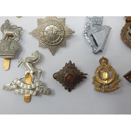 515 - Military Cap Badges Including Buffs, Royal Kent, Middlesex etc