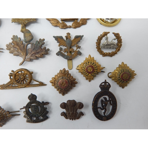 519 - Quantity of Military Cap Badges Including Hussars, Royal Navy Army Service Corps