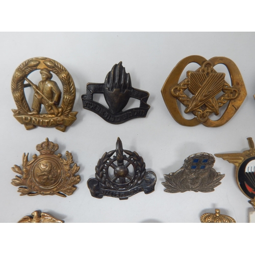 521 - Various World Cap Badges Including Free French, South Africa & Belgium