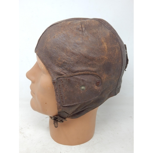 591 - WWII Flying Helmet with Label 