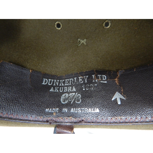 602 - WWII Australian Khaki Slouch Hat. Please Note: Customers must satisfy themselves prior to bidding in... 