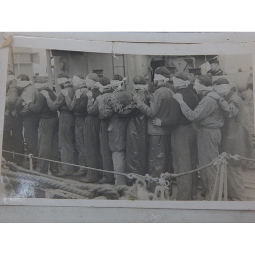 603 - WWII Naval Photographs Including Blindfolded German Prisoners of War.