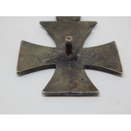 610 - WWII German Third Reich 1914 First Class Iron Cross with attached 1939 Clasp. Marks to screw on Butt... 