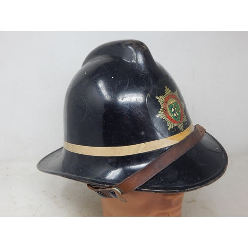 611 - WWII Cumbria Fire Service Helmet with Liner & Chin Strap. Note: Customers must satisfy themselves pr... 