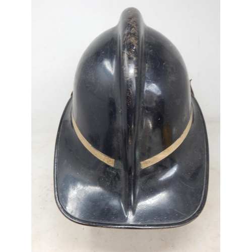 611 - WWII Cumbria Fire Service Helmet with Liner & Chin Strap. Note: Customers must satisfy themselves pr... 