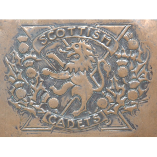 615 - 1st Anti Aircraft Divisional Scottish Signals Cadet Corps Copper Plaque.