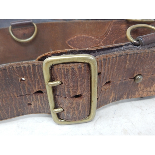 621 - WWI Royal Horse Artillery Leather Belt together with a Leather Sam Browne Belt.