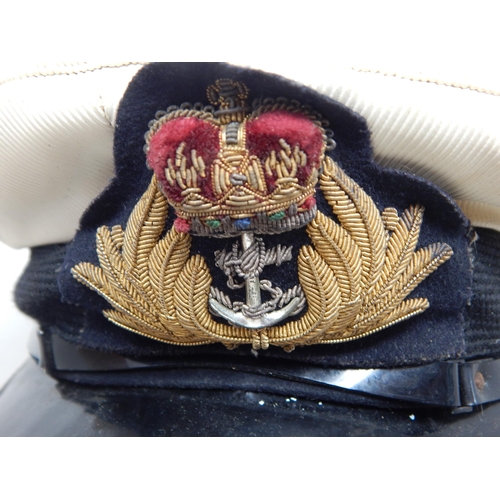 625 - Royal Navy Officers Peaked Cap with Bullion Badge. Note: Customers must satisfy themselves prior to ... 