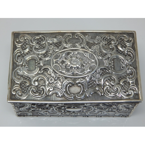 148 - Late Victorian Silver Jewellery Box Hallmarked Chester 1901 by William Neale, Width 12.2cm together ... 