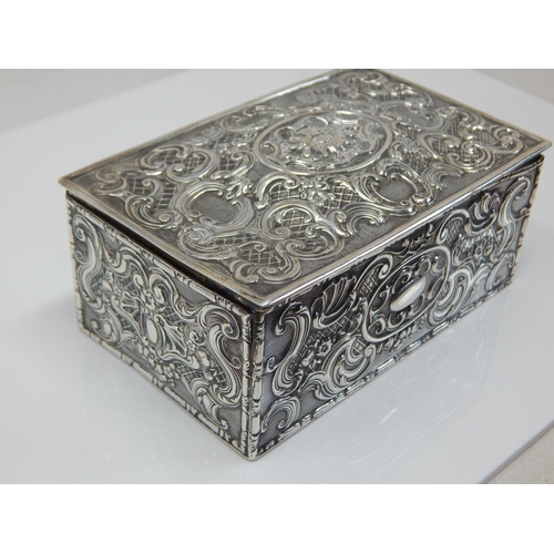 148 - Late Victorian Silver Jewellery Box Hallmarked Chester 1901 by William Neale, Width 12.2cm together ... 