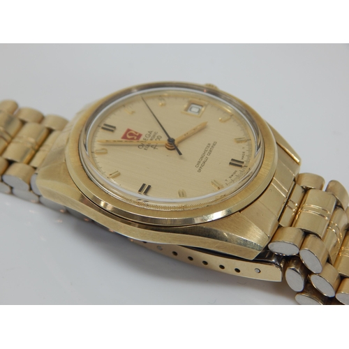 238 - Gentleman's Gold Plated Omega Electronic F300 Chronometer with Date Aperture on Original Omega Strap... 