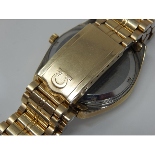 238 - Gentleman's Gold Plated Omega Electronic F300 Chronometer with Date Aperture on Original Omega Strap... 