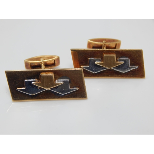 294 - A Heavy Pair of 14ct Gold Cufflinks: Weight 18.03g