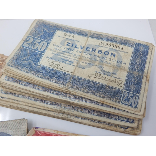 70 - A Quantity of 1938 Netherlands 2 1/2 Guilden Zilverbon Banknotes, 1943 Netherlands 10 Gulden & 1938 ... 