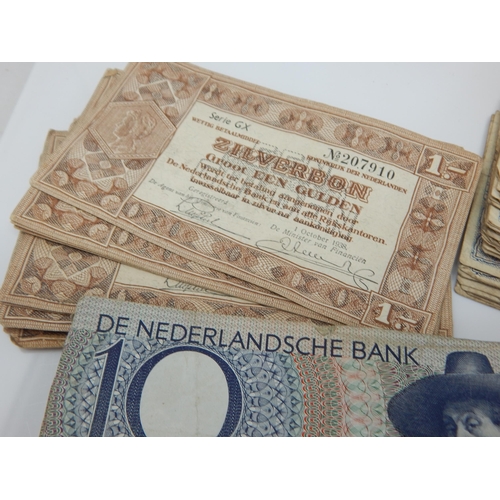 70 - A Quantity of 1938 Netherlands 2 1/2 Guilden Zilverbon Banknotes, 1943 Netherlands 10 Gulden & 1938 ... 