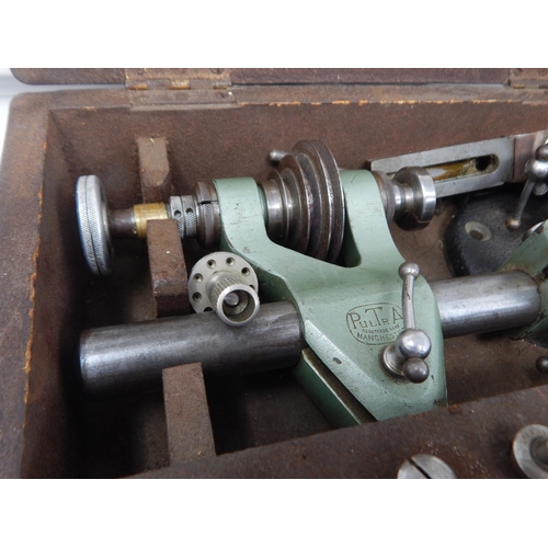 293 - The Pultra 10 Jewellers Lathe with Accessories in Fitted Wooden Case