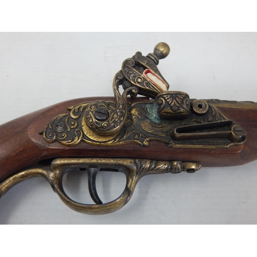 368 - Flintlock Pistol Replica with Working Action: Length 41cm