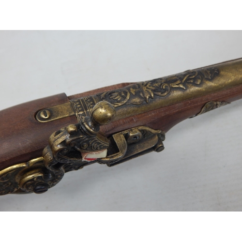 368 - Flintlock Pistol Replica with Working Action: Length 41cm