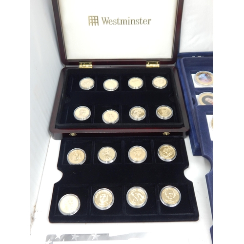 68 - Westminster Mint: The Gold Plated U.S Presidential Dollar Collection of 16 Coins together with The R... 